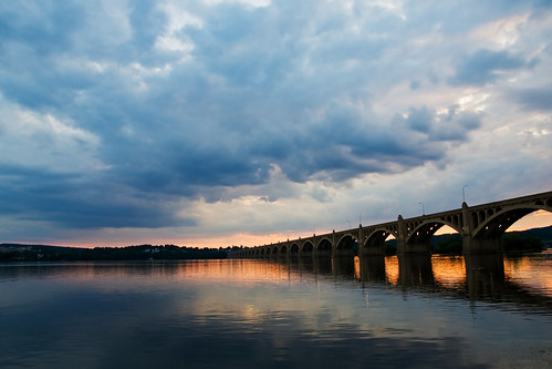 bridge sunset night river evening cloudy dusk columbia pa photowalk lancastercounty susquehannariver
