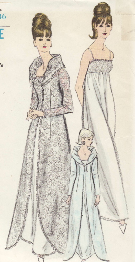 Vintage sewing pattern glamorous 1960s gown dress, wedding dress a