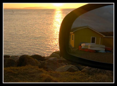 sunset sea house car landscape mirror sweden south vejbystrand littlepebble lisadaniel smoothhdr lickas lickas2007