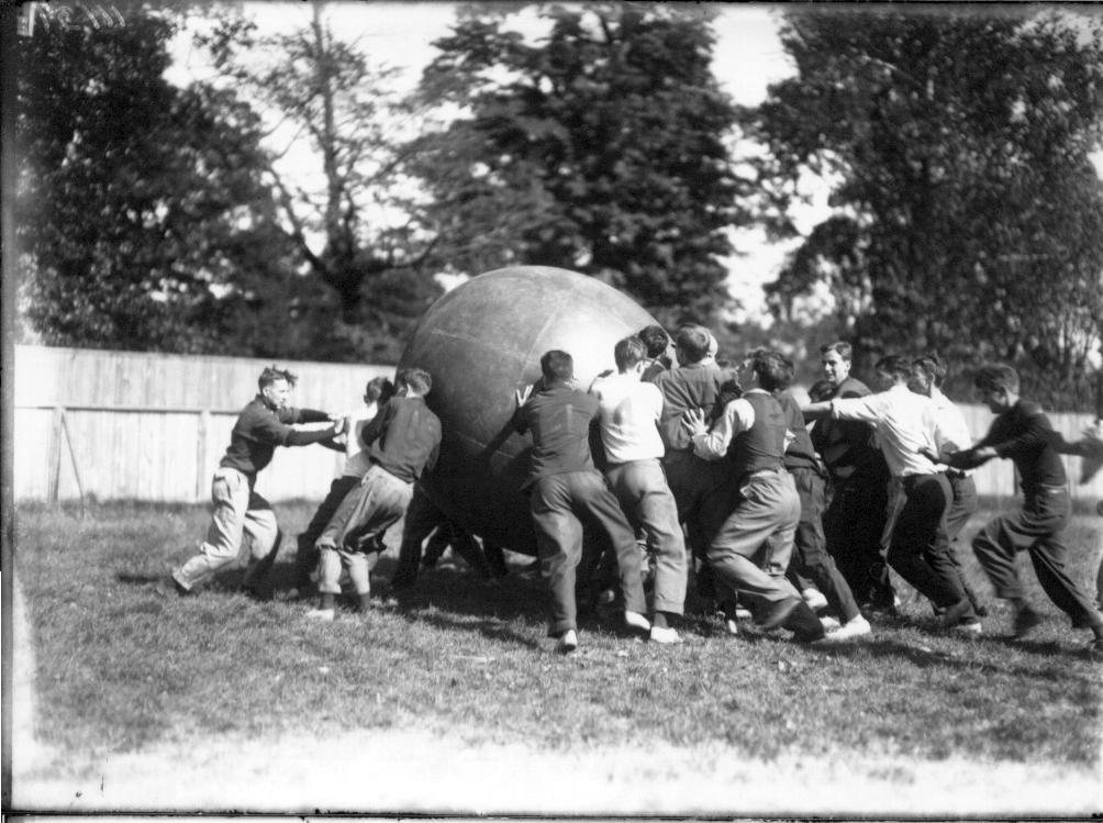 Push ball competition at Miami University freshman-sophomore contest 1911