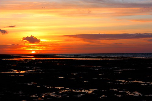 sunset sky sun france beach water clouds colorful normandie lowtide normandy