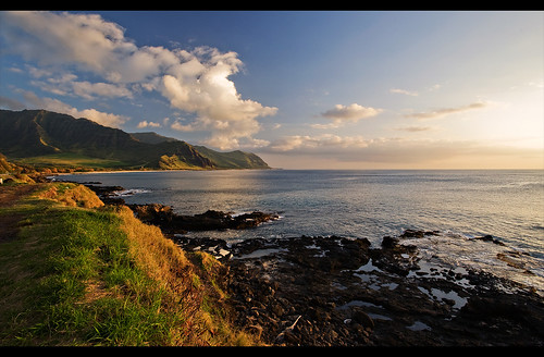 ocean light sunset sea seascape mountains west landscape hawaii golden coast view angle oahu wide rocky polarizer 1735mmf28d grassy waianae leeward d700 nikon1735mm nikond700 nikon1735mmf28