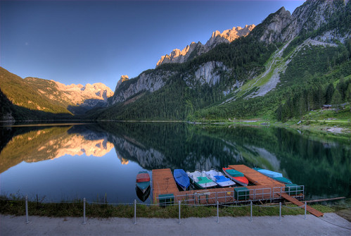 sunset lake alps geotagged austria see österreich sonnenuntergang alpen dachstein hdr salzkammergut gosausee photomatix gosaukamm vorderergosausee hoherdachstein sigma1020456 geo:lat=47532744 geo:lon=13497726