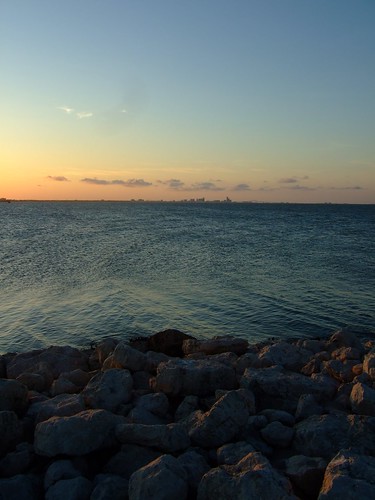 ocean blue sunset water corpuschristi horizon distance