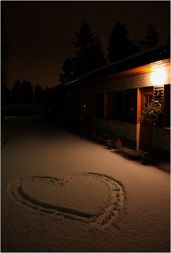 light snow art night finland landscape evening scenery heart first finnish