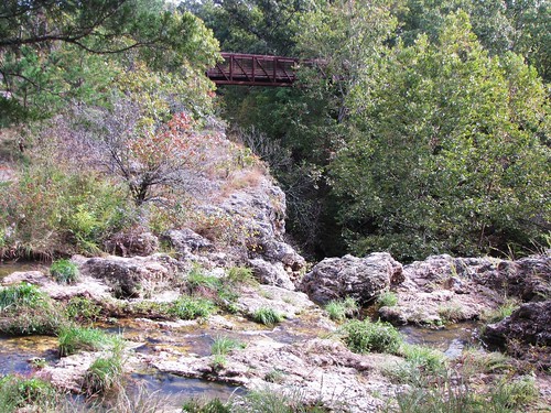 statepark park travel bridge trees usa green oklahoma nature water rock canon landscapes daylight scenery rocks view state stones country peaceful powershot daytime geology tranquil naturalfallsstatepark sx10is waltphotos