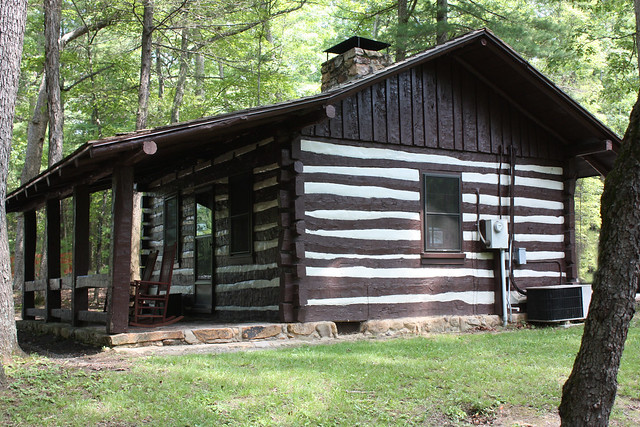 Historic Civilian Conservation Corps cabins like this one at Douthat were built in 1933 but have been retrofitted for modern conveniences.