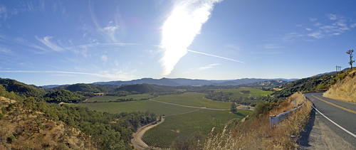 california sky panorama mountains clouds vineyard panoramic lensflare grapes stitched lakecounty