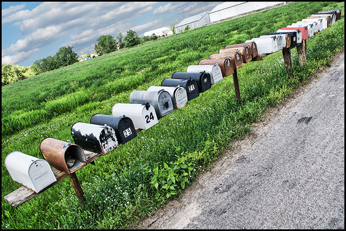 clouds rural landscape office post mail box country route delivery dananderson
