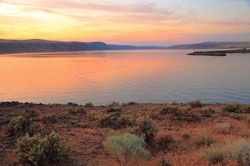 sunset lake desert sage