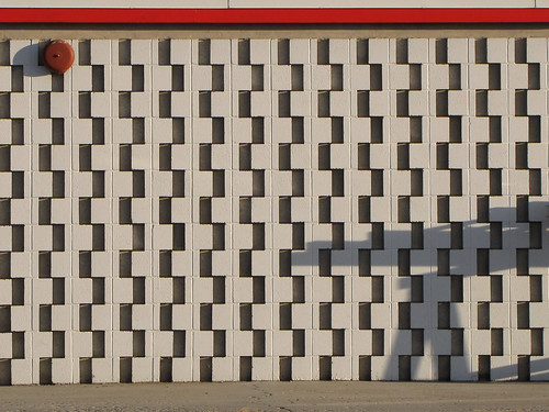 shadow brick wall bell block firehall midcenturymodern concreteblock firebell perforatedbrick