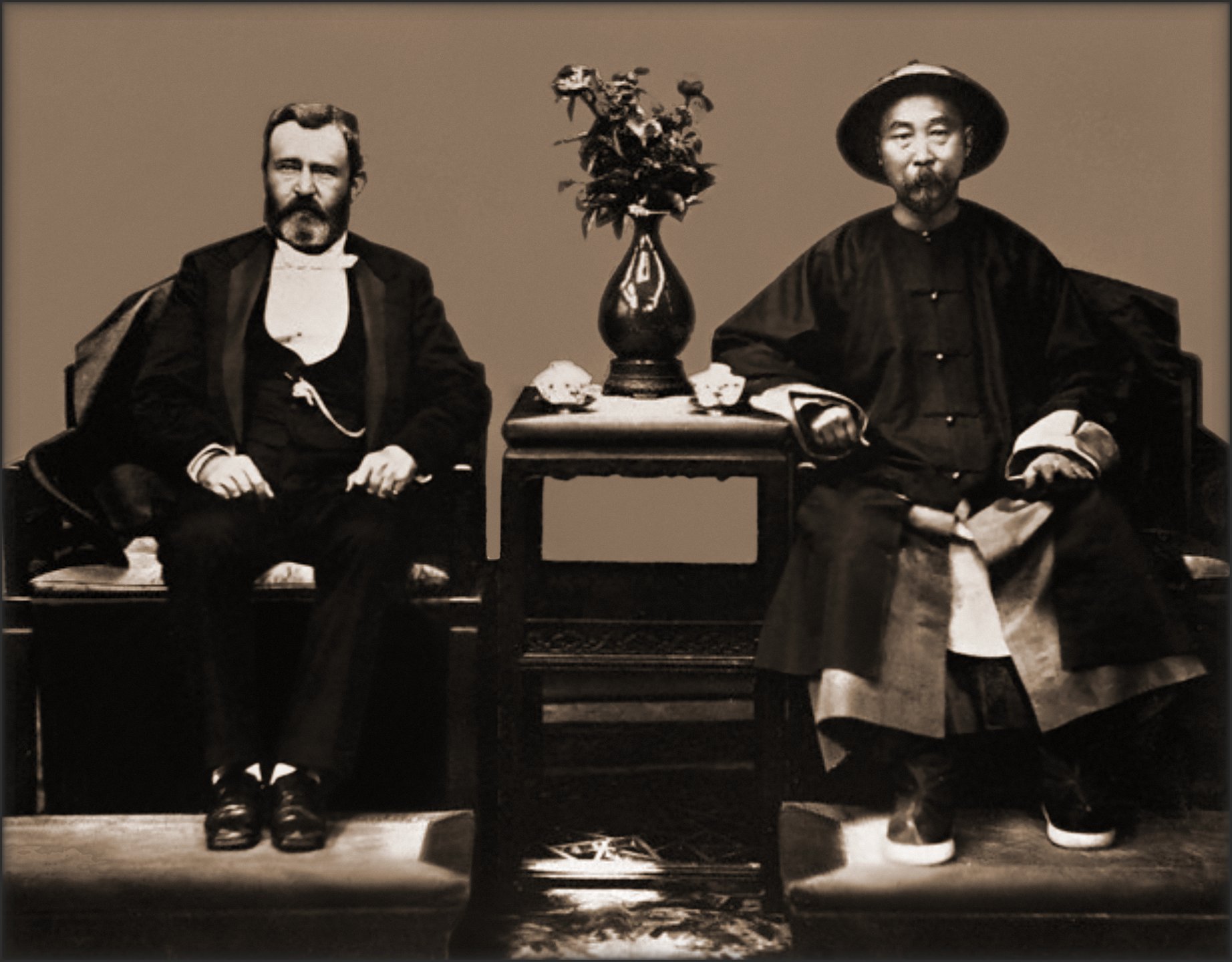 Ulysses S. Grant & Li Hung Chang, Tientsin, China [1879] Attribution Unk [RESTORED]