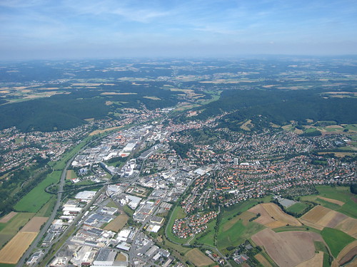 city germany bayern deutschland bavaria d aerialview stadt luftbild oberfranken kulmbach segelflug aerialpicture 15082009