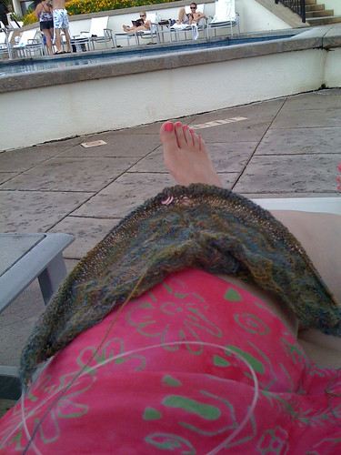 Knitting by the pool