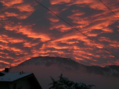 sunset red sky italy montagne italia tramonto nuvole cielo neve trento rosso sera