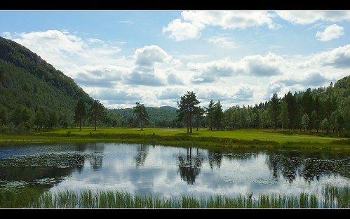 nature water norway clouds reflections golf landscape norge scenery course sirdalen sirdal potofgold