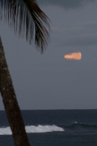 ocean morning moon beach hawaii palmtrees kauai poipu moonset supershot thankskurt heftymoon notawimpymoon