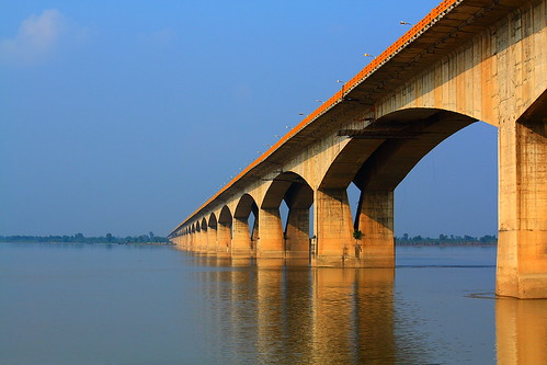 Gandhi Setu Bridge in Patna, India.
