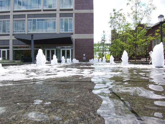 fountain at penn's vet med building