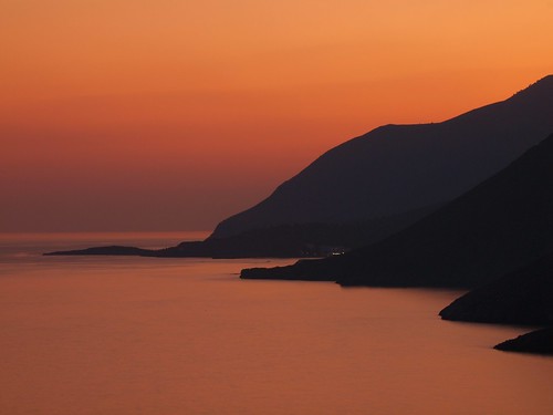 sunset landscape evening europe greece shore crete chorasfakion timeofday