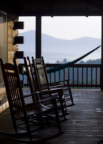 mountains georgia cabin view clayton serenity porch rockingchair relaxation appalachia 50mm18 eos50d niftyfifity tutsmountain wraparoundbalcony