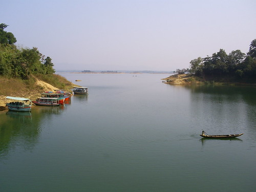 Little girl sailing a boat in Rangamati Lake, Chittagong