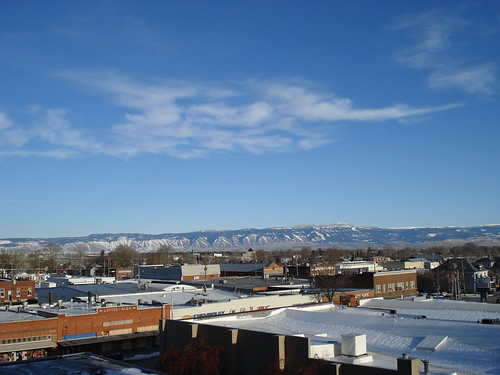 trees winter sky snow mountains rooftop clouds oregon buildings grande downtown or valley ronde lagrande