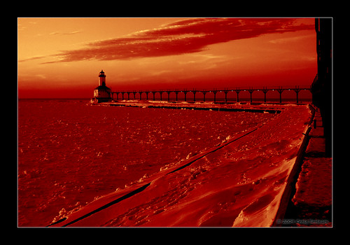 winter sunset red orange lighthouse snow cold photoshop canon landscape eos frozen january indiana boardwalk 2009 washingtonpark michigancity ineffable 50d multimegashot craigsorenson 194815