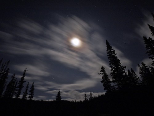longexposure camping sky cloud moon night stars colorado nightshot backpacking conifers zd 918mm