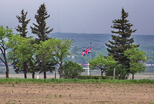 canada color colour tree green cemetery grey flag military wwii sk prairie saskatchewan agriculture caron 2011 canadagood thisdecade
