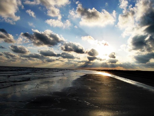 sunset beach clouds la louisiana cameronparish rutherfordbeach