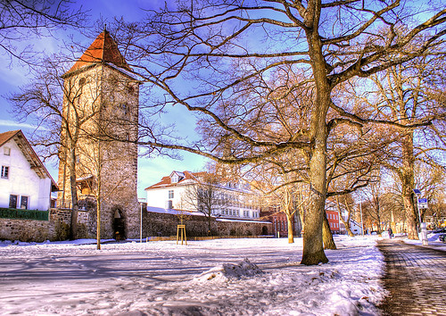 old travel snow tree photoshop germany deutschland town gate tour sony alpha hdr a100 schwenningen cs3 villingen photomatix