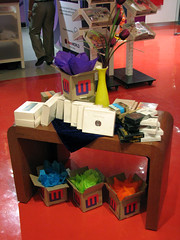 Stationery display on nesting table
