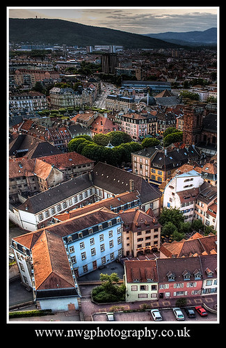 city france ariel town rooftops belfort