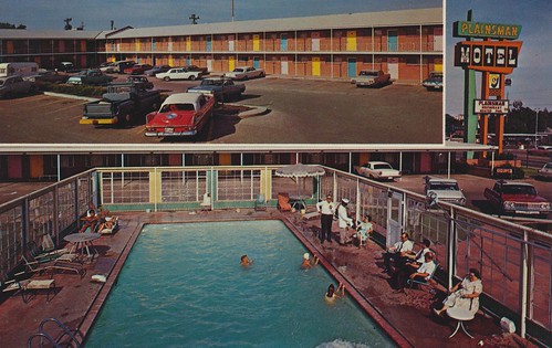 vintage restaurant route66 texas postcard motel amarillo aaa poolview dualview signview plainsamn