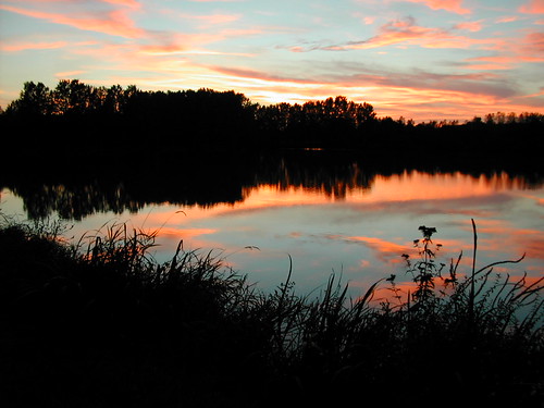 sunset lake france