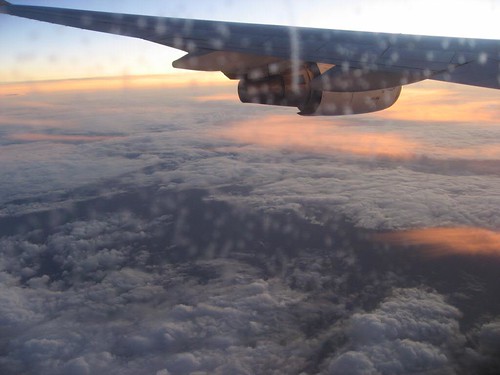 sunset france clouds airplane air wing engine aerialview 2008