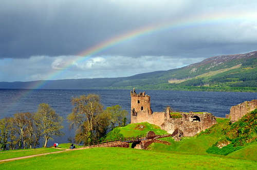 scotland rainbow urquhartcastle lochness