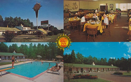 vintage virginia postcard motel emporia divingboard qualityinn poolview restaurantview quadview