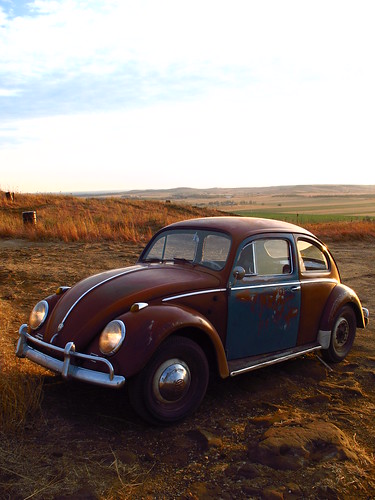 1958 beetle bug kansas grassland coronado heights vw volkswagen plains saline county kafer 58 garnet red