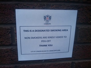 This is a designated smoking area