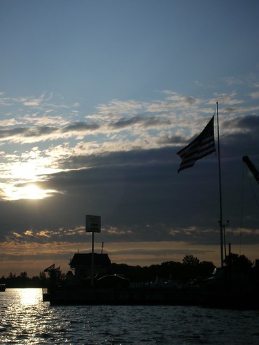 ohio lake port sunrise fishing lakeerie clinton flag americanflag american erie portclinton