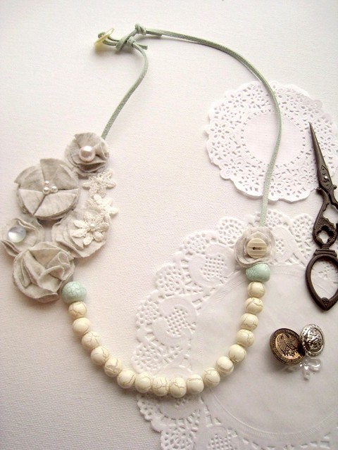 Handmade fabric necklace | Flickr - Photo Sharing!