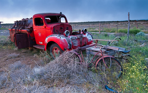 old sunset art abandoned car weather truck landscape outside junk rust automobile desert vacant trucks yardart emptylot