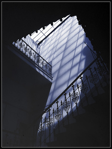 blue light moon night stairs dark steps poland polska spooky vision staircase mysterious moonlight railing bielskobiała bielskobiala