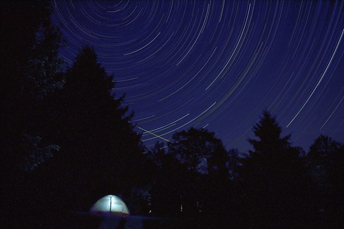camping night stars tent startrails