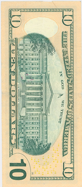 ten dollar bill rear