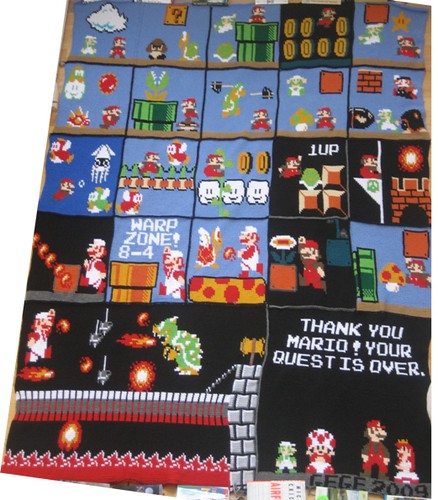 Crochet Mario blanket whole
