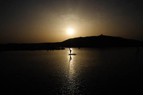sunset shadow sky sun reflection water silhouette sailboat evening dusk egypt middleeast nile aswan assuan rivernile أسوان flickraward مصر‎