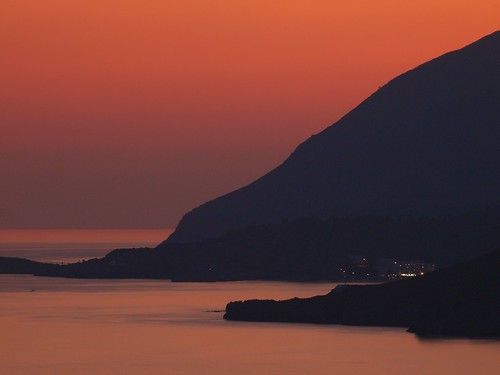 sunset landscape evening europe greece shore crete chorasfakion timeofday